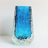 Vintage Whitefriars Textured Glass Coffin Vase Geoffrey Baxter. Circa 1970s a stunning kingfisher