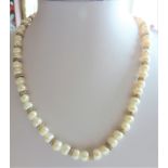 Eighteen inch Cultured Pearl Necklace. A beautiful cultured pearl necklace 18 inches long with 56