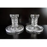 Pair Vintage Cut Glass Dwarf Candle Holders. A very nice pair or cut glass candle holders 20cm