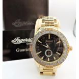 Gents INGERSOLL Gems Marine Gold Plated Diamond Watch New Boxed. A fine quality Ingersoll Gems Watch