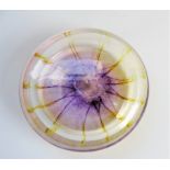 Vintage Studio Art Glass Flat Disc Paperweight. A fabulous hand made art glass disc paperweight