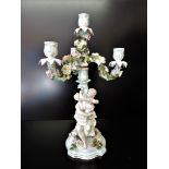 Antique German 'Sitzendorf' Figural Porcelain Candelabra circa 1880's. This is a lovely Sitzendorf