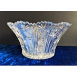 Vintage Bohemian Crystal Bowl 26cm wide. A beautiful Bohemian crystal scalloped edge bowl of high-