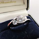 Sterling Silver 1.8 ct CZ Ring New with Gift Pouch. A sparkling sterling silver ring set with 3 x