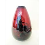 Vintage Royal Doulton Flambe Vase Sailing Ships. A fine quality Royal Doulton Flambe vase with