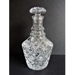 Antique Edwardian Cut Glass Decanter. A fine quality early 19th Century mallet shaped decanter
