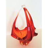 Murano Sommerso Cristallo Venezia Glass Bowl. A gorgeous c. 1950/60's Venetian freeform glass