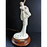 Capodimonte Figural Table Lamp Signed A. Belcari. A delightful and elegant Figural table lamp on a