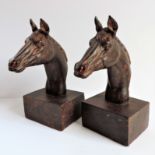 Vintage Art Deco Style Horses Head Bookends. A fine quality pair of composite bookends in the