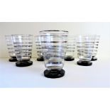 Set of 8 Art Deco Silver Decorated Venetian Tumblers 12cm High . A rare set of circa 1930's hand