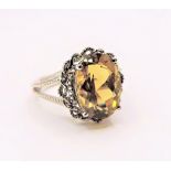 Sterling Silver 6ct Citrine Ring New with Gift Box. Astunning Sterling Silver Ring set with a