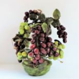 Vintage Chinese Hardstone Grape Cluster Arrangement 27cm High. Circa 1935-40 fine quality Chinese