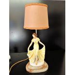 Antique Art Deco Table Lamp possibly Goldscheider. A superb circa 1930's art deco porcelain