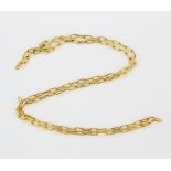 An 18ct yellow gold chain, L. 25cm, L. 19in.