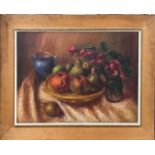 Else Meidner (1900-1987): A framed oil on canvas "Still life III". Prov. Originally from the