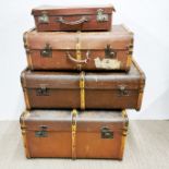 Four vintage luggage cases, A/F. Largest 83 x 50cm.