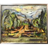 Hadassah Tel-Vardi: A framed oil on canvas dated 1954, frame size 62 x 52cm. See Ben Uri Gallery.