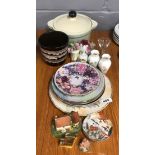 A quantity of mixed china and other items.