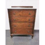 A mahogany chest of drawers with plate glass top, 100 x 76 x 46cm.