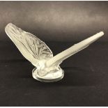 A Lalique crystal glass butterfly, H. 6cm, W. 11.5cm.