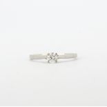 A Canadian Gold 18ct white gold solitaire ring set with a brilliant cut diamond, approx. 0.4ct, with