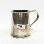 A hallmarked silver tankard with Whitbread & Co engraved presentation.