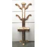 A Victorian mahogany hall stand, H. 192cm.