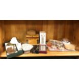 A 1940's dressing table set and other items.