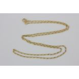 An 18ct yellow gold chain, L. 30cm, 24in.