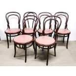 Six bentwood chairs, H. 87cm.