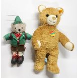 A Steiff teddy bear, H. 36cm, together with an Alpine bear.