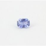 A large unmounted cornflower blue sapphire, approx. 5.98ct. With GIA certificate.