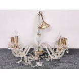 An eight branch Venetian style chandelier light fitting, Dia. 76cm. (A/F).