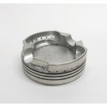 An aviation influence design aluminium ashtray, internal Dia. 15cm.