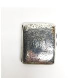 A hallmarked silver cigarette case, 6.5 x 8cm.