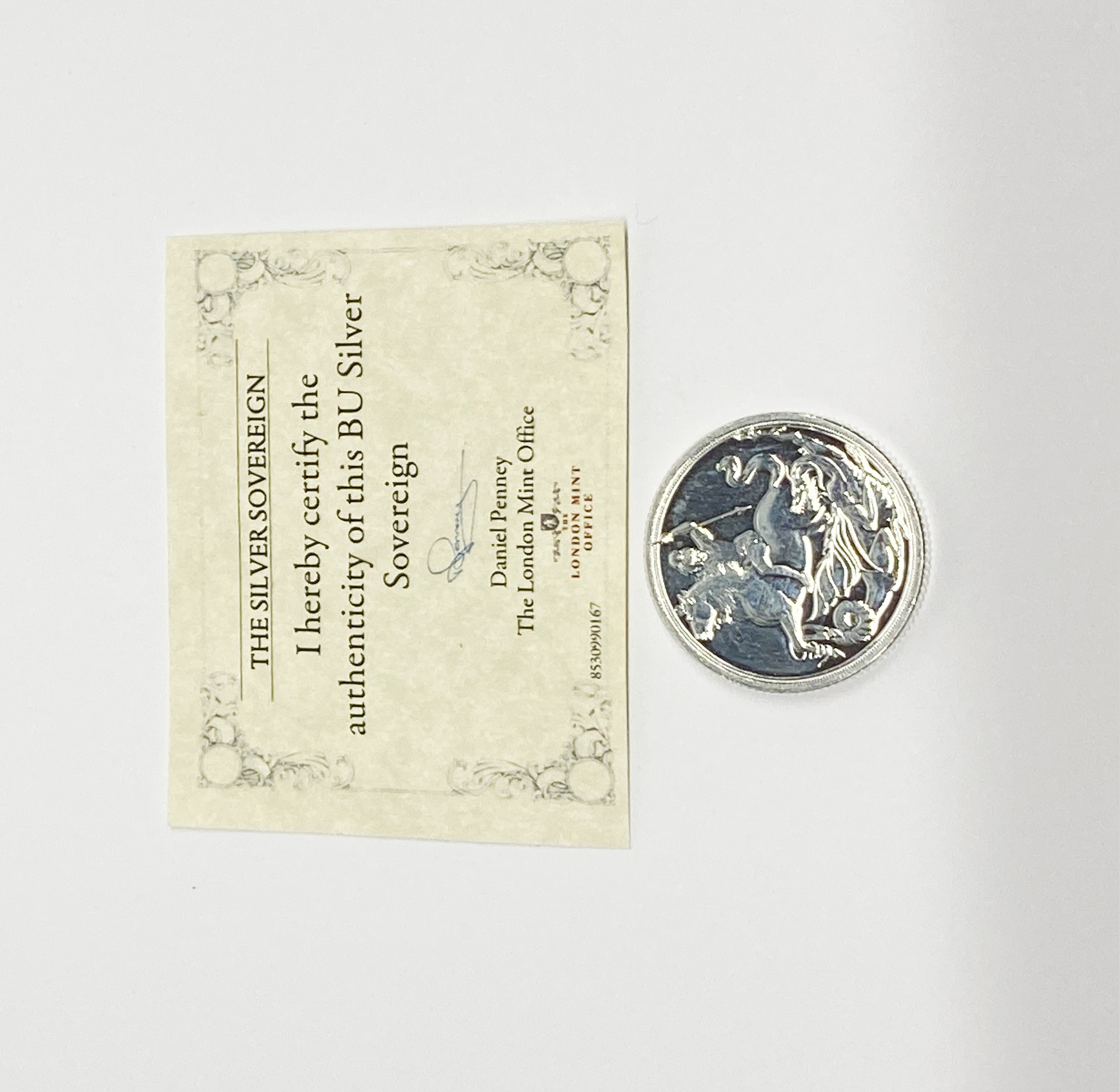 A silver sovereign. - Image 2 of 2