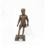 A 19th century cast bronze figure of the young King Charles IV of Navarre, H. 35.5cm.