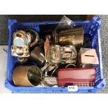 A box of silver plate etc.