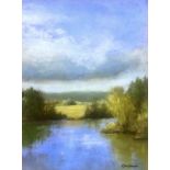 Kim Eshelman, "The gentle river", pastel on archival paper, 22 x 30cm, c. 2020. A glimpse of a