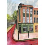 Christy Burdock, "Exmouth Market", oil on panel, 40 x 30cm, c. 2021. The award winning artist has