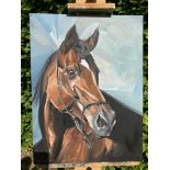 Lucie Wake, "Shadow", oil on canvas, 45 x 60cm, c. 2020. I’ve always loved painting horses, their