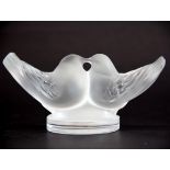 A Lalique frosted crystal model of two doves engraved Lalique France W. 15cm. H. 7.5cm. Jean Rich