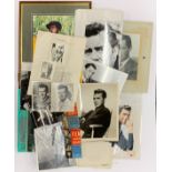 A collection of Dirk Bogarde fan related collectables and photographs including four autographs.