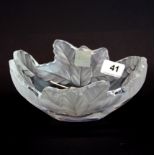 A Lalique frosted crystal bowl engraved Lalique France and with Cristal Lalique Paris label, W.