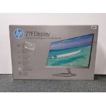 A HP 27 " Full HD, ultra slim, 27f Display monitor (Product no. 2XN62AA#ABU).