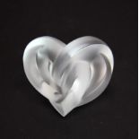 A Lalique frosted crystal love knot engraved Lalique France, W. 7.5cm. Jean Rich collection.