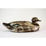 An early wooden decoy duck, L. 43cm. H.15cm.
