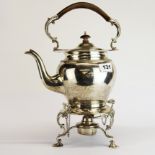A hallmarked silver kettle and stand, H. 35cm.