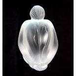 A Lalique frosted crystal figure of a crouching female engraved Lalique France, L. 9cm. Jean Rich