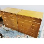 A pair of 1960's G-plan design four drawer chests, W. 77cm. H. 85cm.